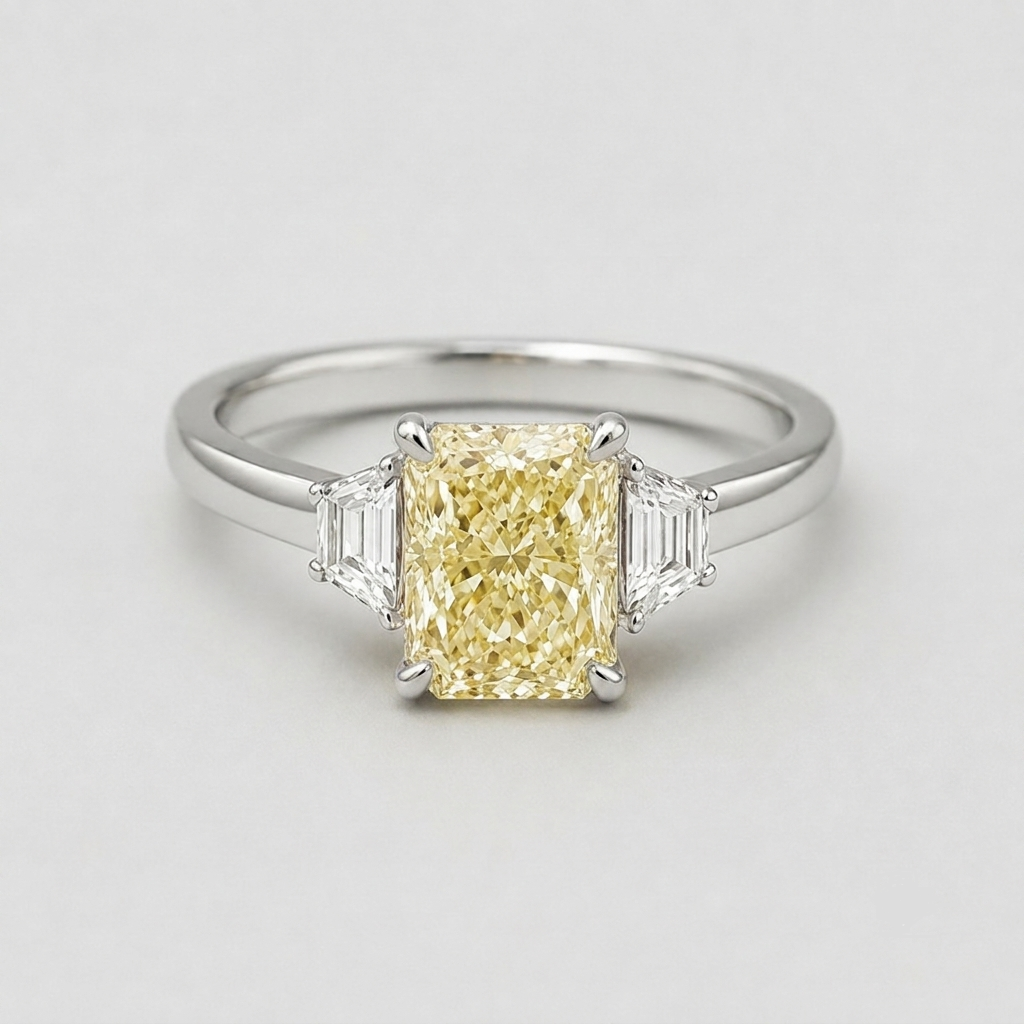 2 Ct. Fancy Yellow Lab-Grown Diamond Three-Stone Ring (VS)
