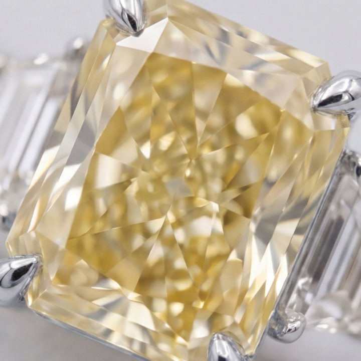 2 Ct. Fancy Yellow Lab-Grown Diamond Three-Stone Ring (VS)