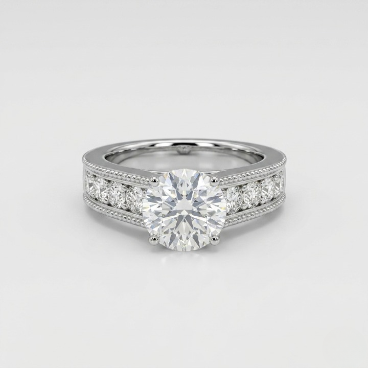 2 Ct. Round Lab-Grown Diamond Channel Set Wedding Ring (VS- EF)