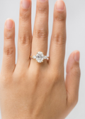 2.00tcw (VS- EF) Oval Cut Three Stone Diamond Engagement Ring in Gold