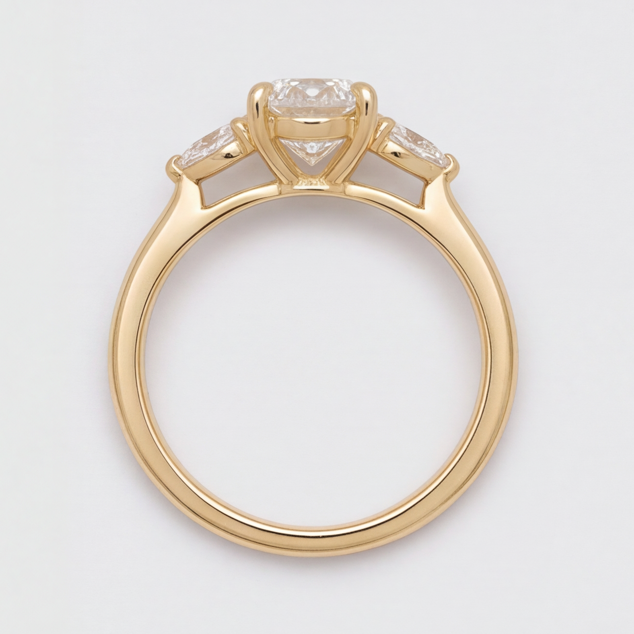 2.00tcw (VS- EF) Oval Cut Three Stone Diamond Engagement Ring in Gold