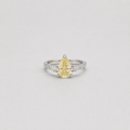 4 Ct. Fancy Yellow Lab Grown Diamond Three Stone Diamond Ring (VS)