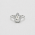 1 Ct. Pear Cut Halo Lab Grown Diamond Two Tone Ring  (VS- EF)