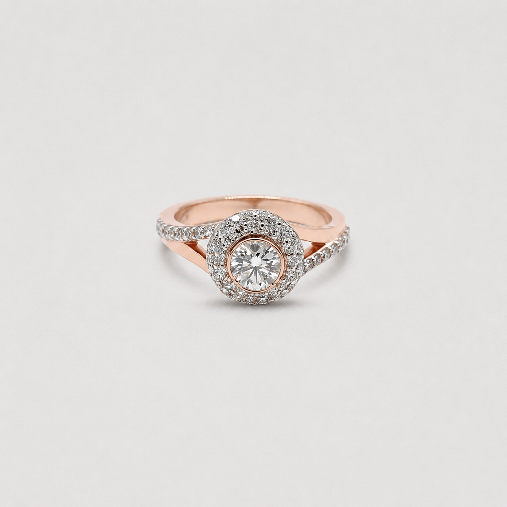 1 Ct. Double Halo Lab Grown Diamond Engagement Ring (VS- EF)
