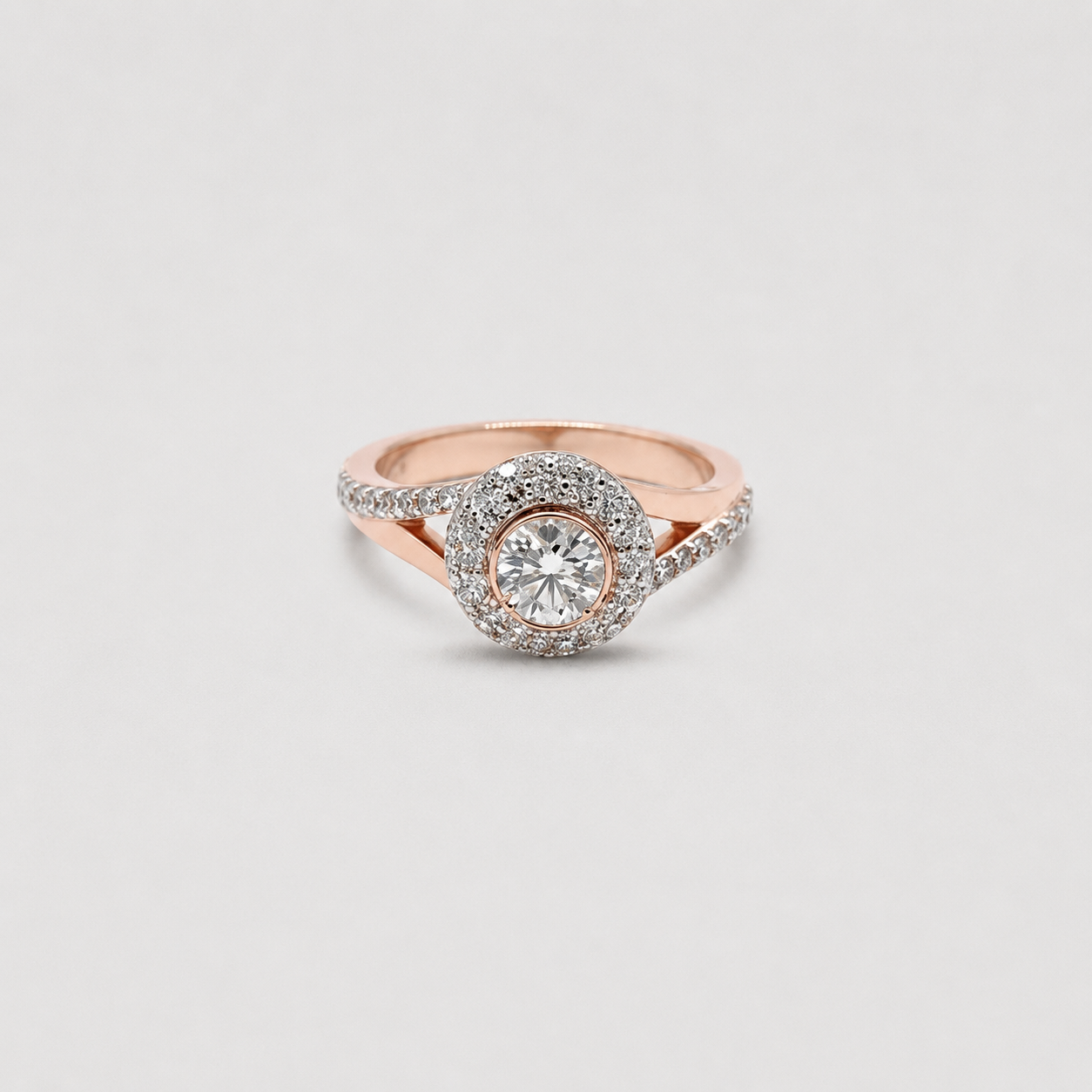 1 Ct. Double Halo Lab Grown Diamond Engagement Ring (VS- EF)