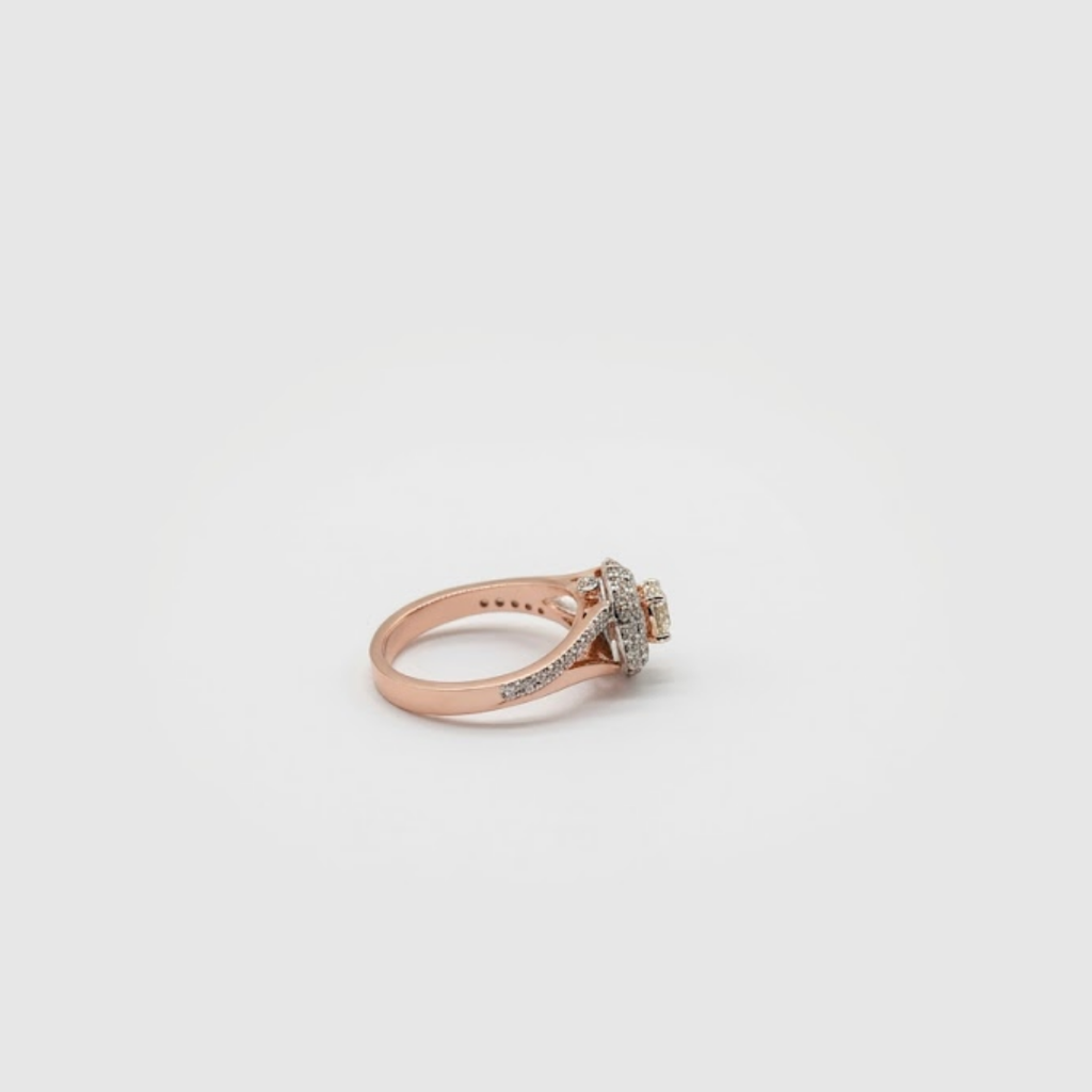 1.00tcw (VS- EF) Double Halo Lab Grown Diamond Engagement Ring with Split Shank