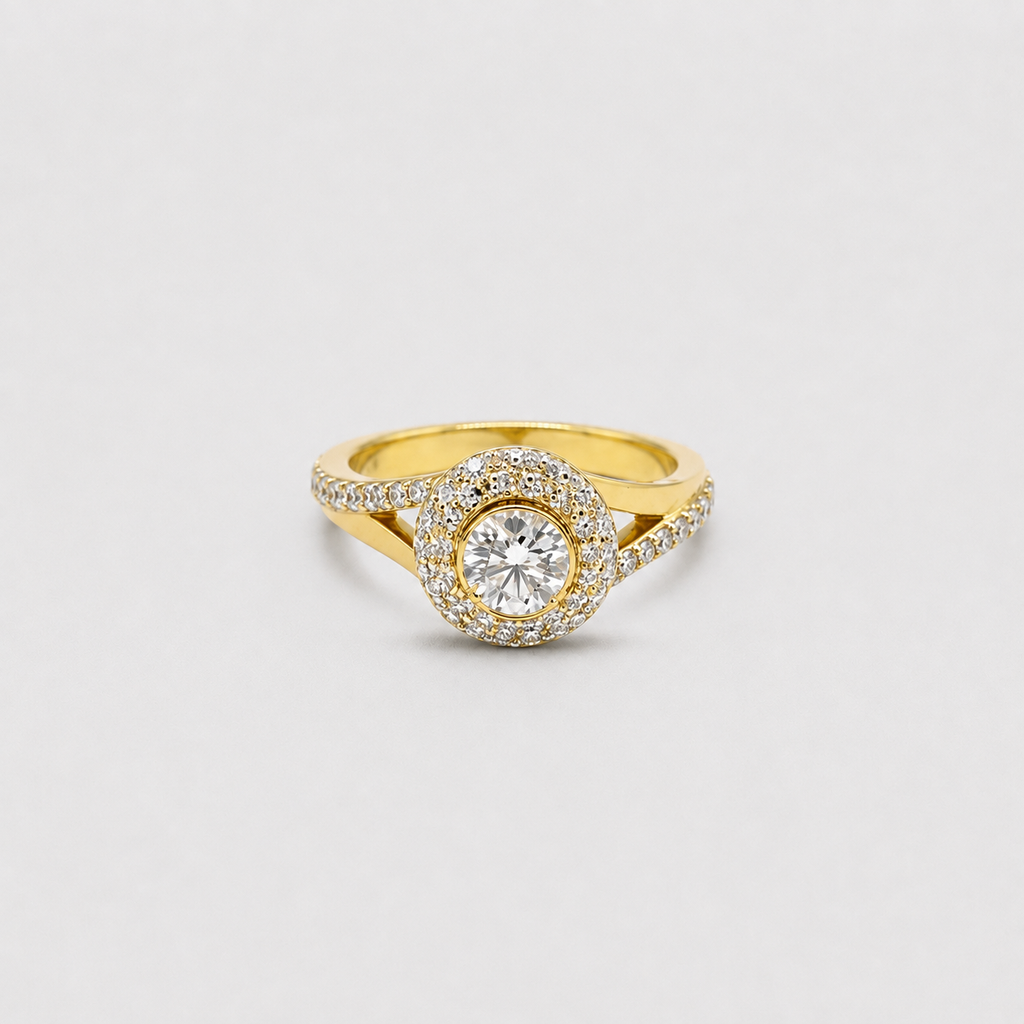 1 Ct. Double Halo Lab Grown Diamond Engagement Ring (VS- EF)