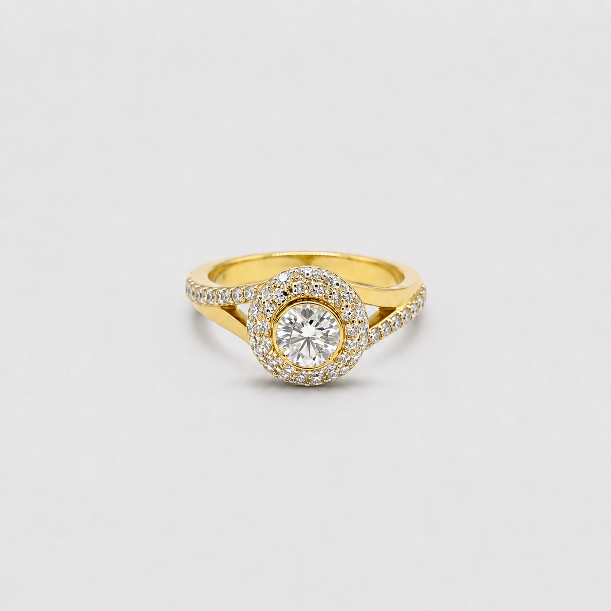 1 Ct. Double Halo Lab Grown Diamond Engagement Ring (VS- EF)