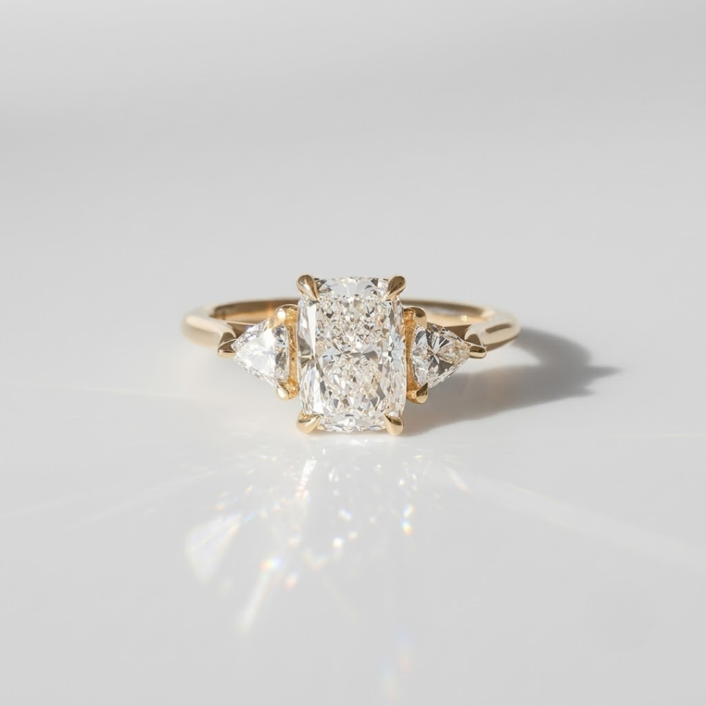 2 Ct. Lab-Grown Diamond Three Stone Radiant Cut Ring (VS-EF)