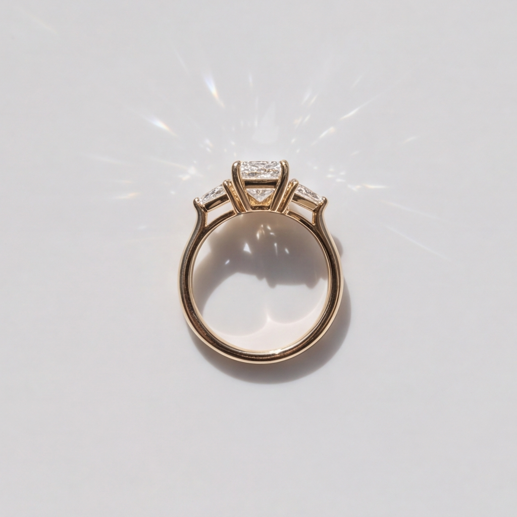 2 Ct. Lab-Grown Diamond Three Stone Radiant Cut Ring (VS-EF)