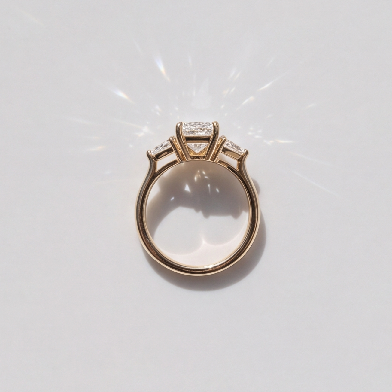 2 Ct. Lab-Grown Diamond Three Stone Radiant Cut Ring (VS-EF)