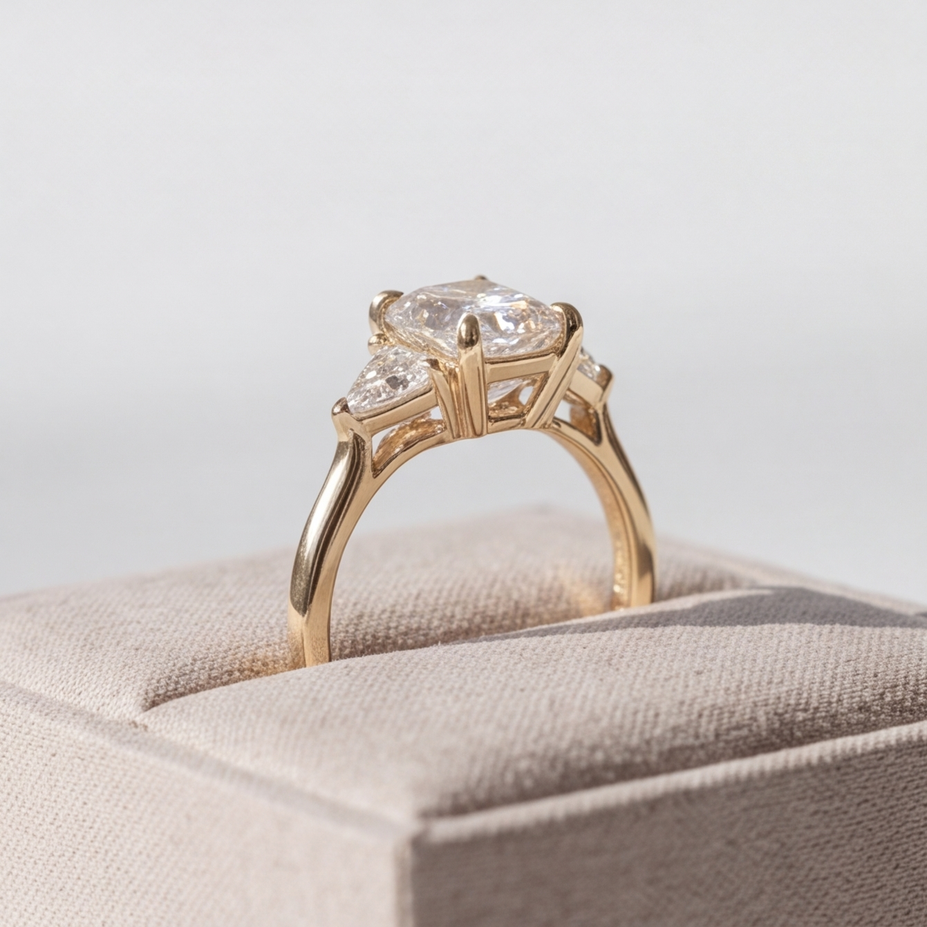 2 Ct. Lab-Grown Diamond Three Stone Radiant Cut Ring (VS-EF)