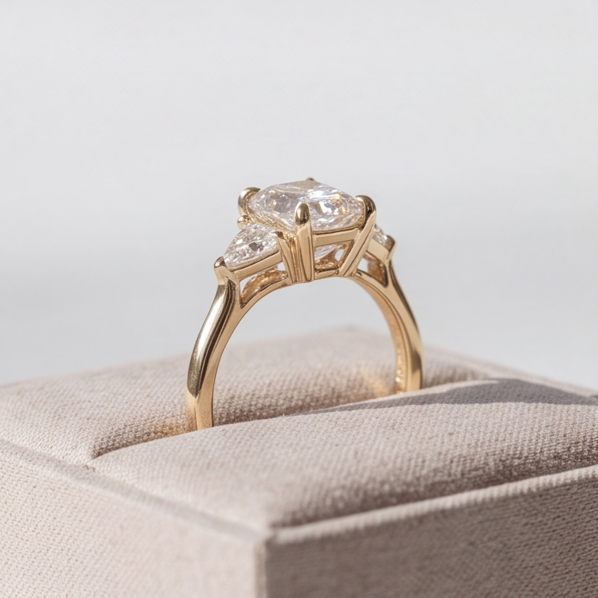 2 Ct. Lab-Grown Diamond Three Stone Radiant Cut Ring (VS-EF)