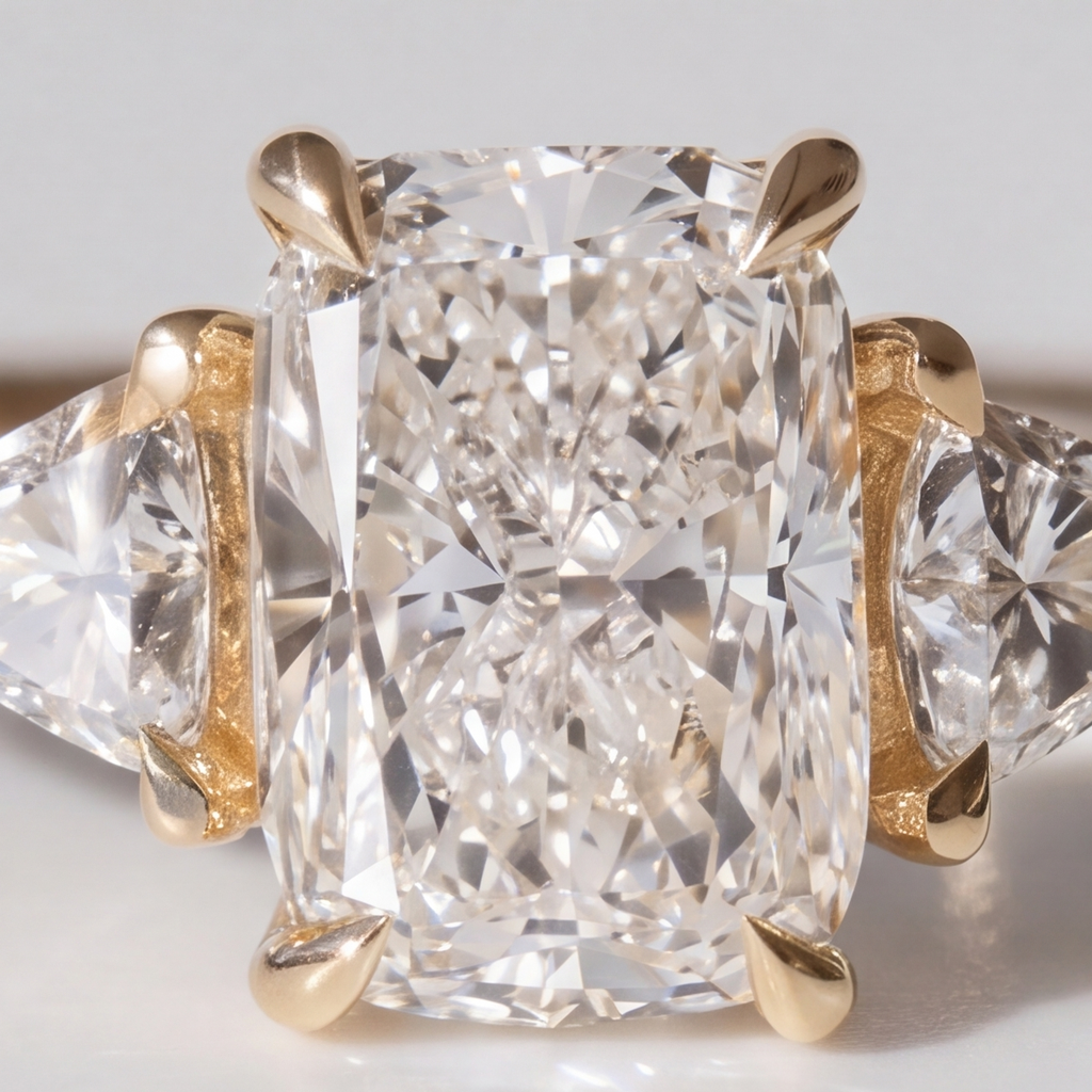 2 Ct. Lab-Grown Diamond Three Stone Radiant Cut Ring (VS-EF)