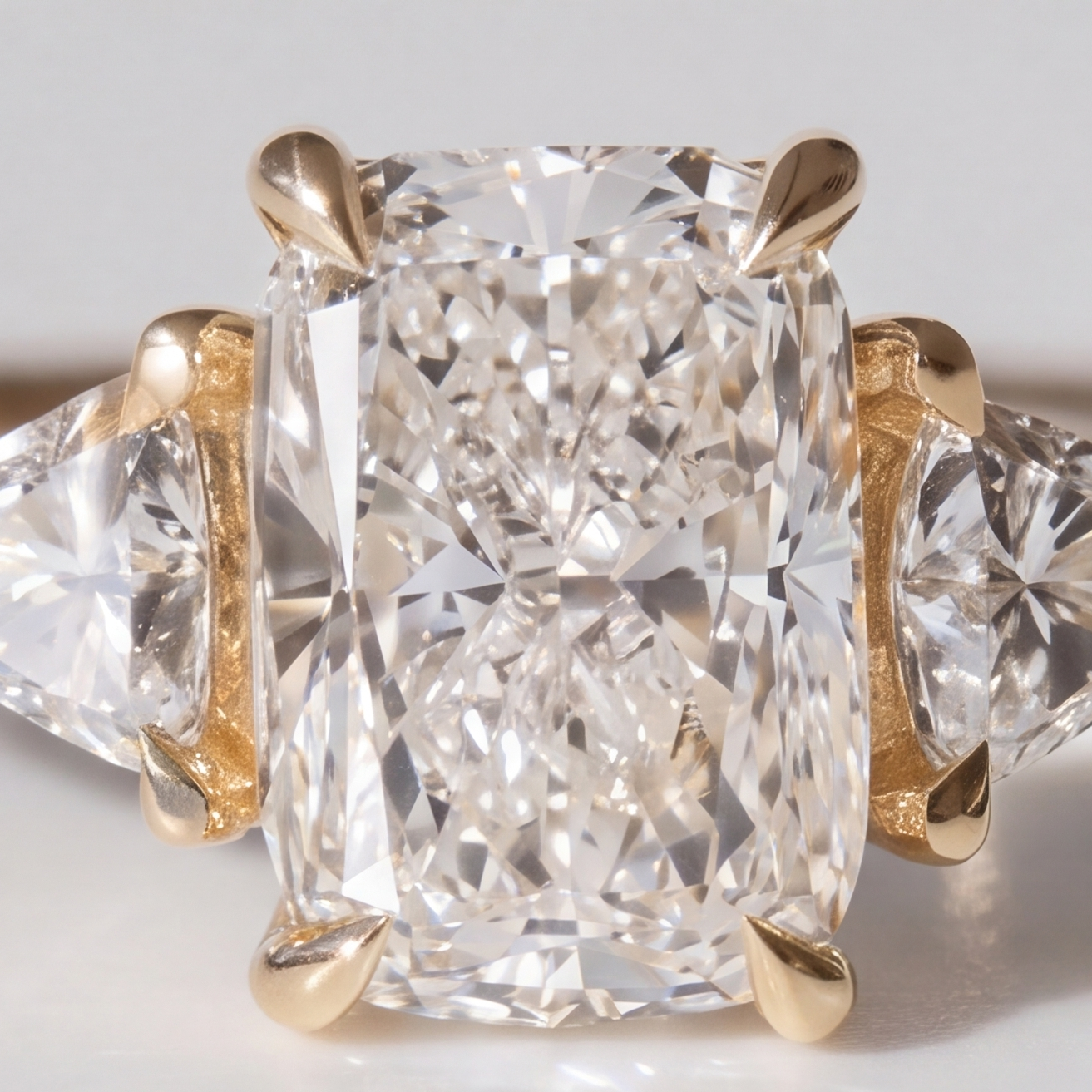 2 Ct. Lab-Grown Diamond Three Stone Radiant Cut Ring (VS-EF)