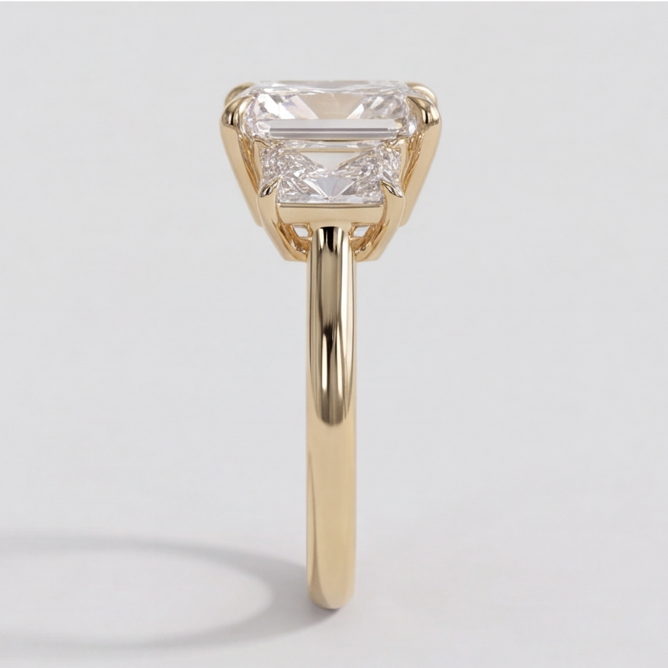 6 Ct. Lab-Grown Diamond Radiant Cut Three Stone Ring (VS-EF)