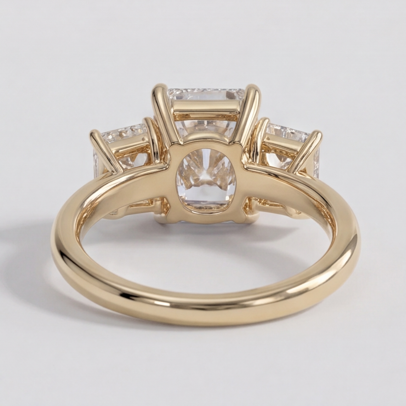 6 Ct. Lab-Grown Diamond Radiant Cut Three Stone Ring (VS-EF)