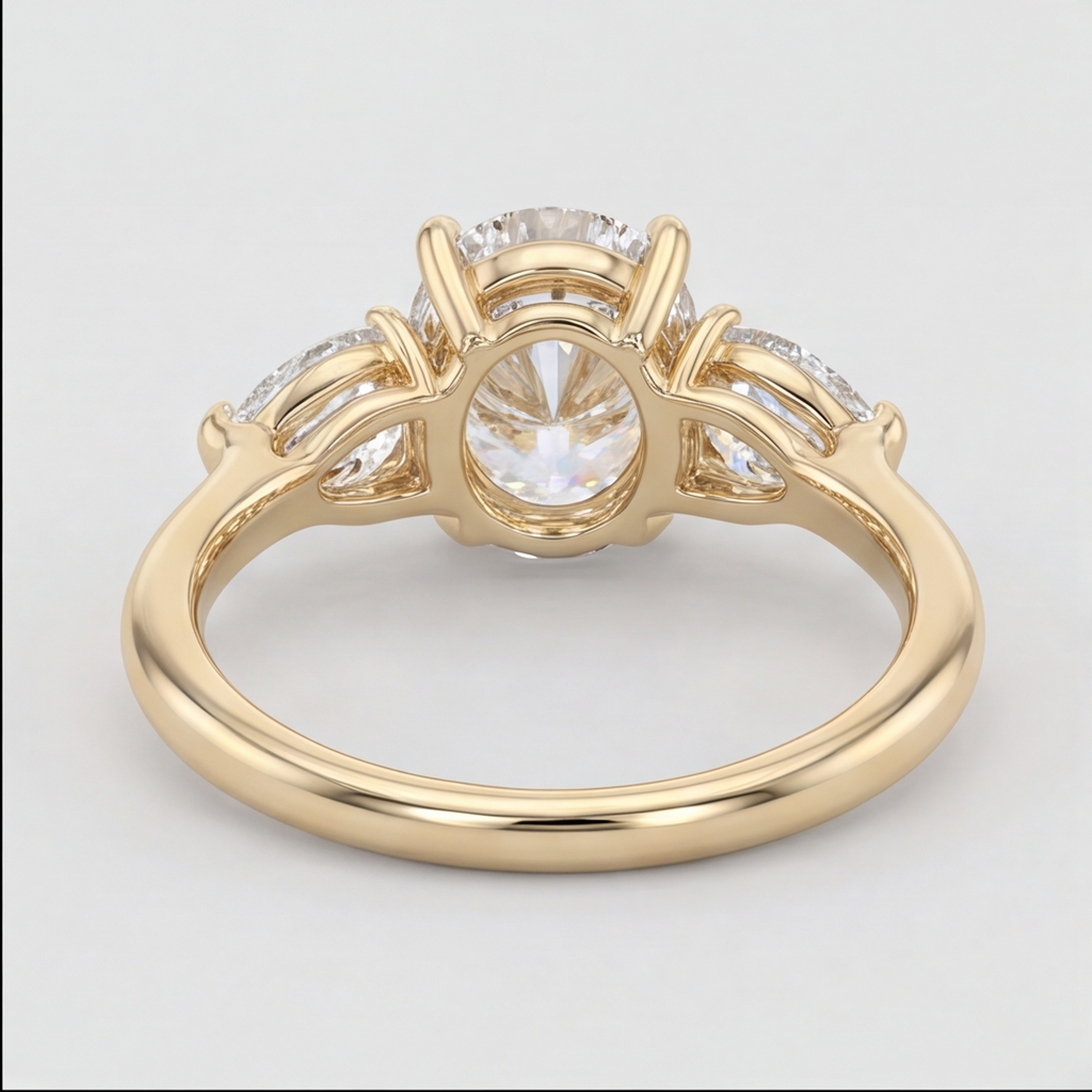 1.5 Ct. Lab-Grown Diamond Three Stone Oval Cut Ring (VS-EF)