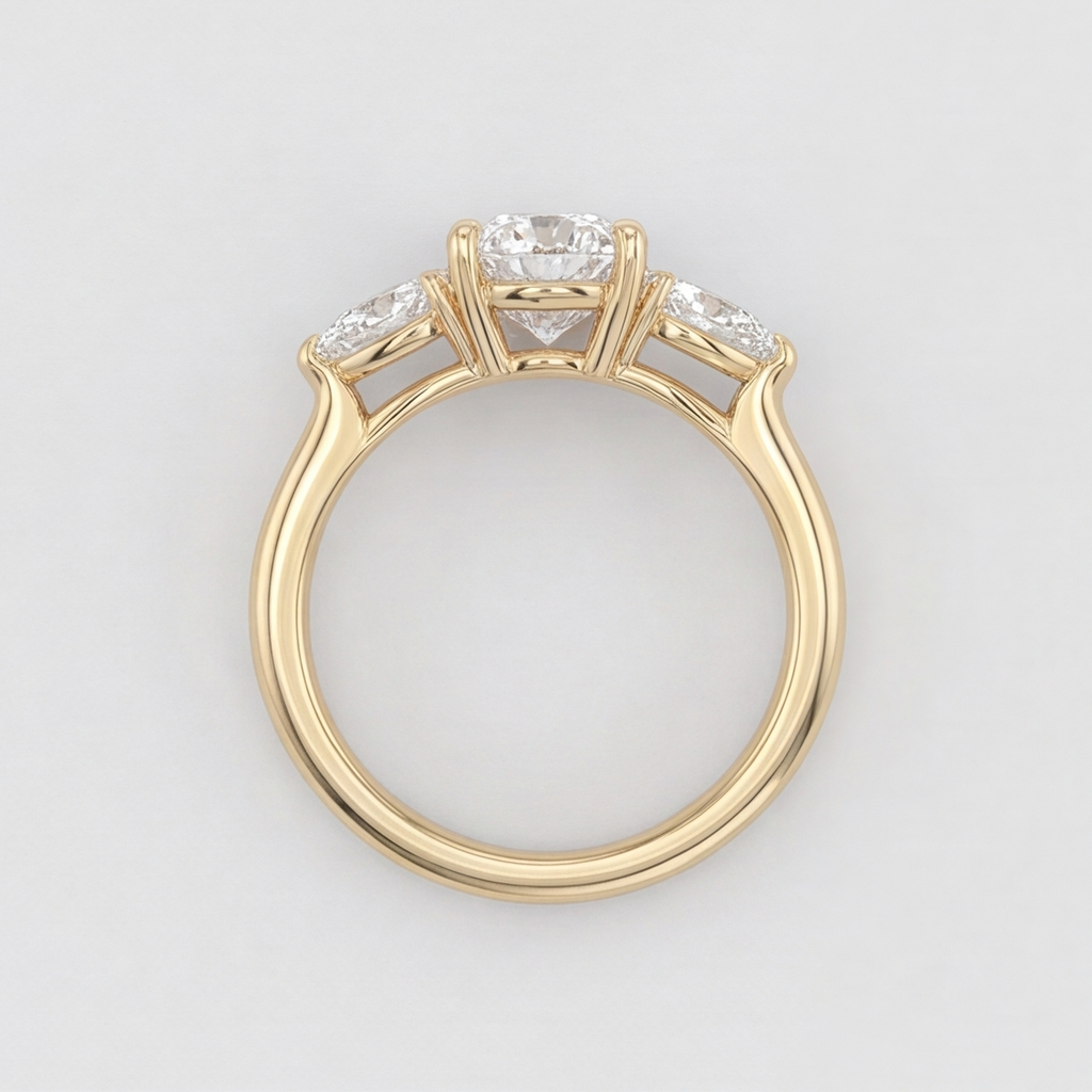 1.5 Ct. Lab-Grown Diamond Three Stone Oval Cut Ring (VS-EF)