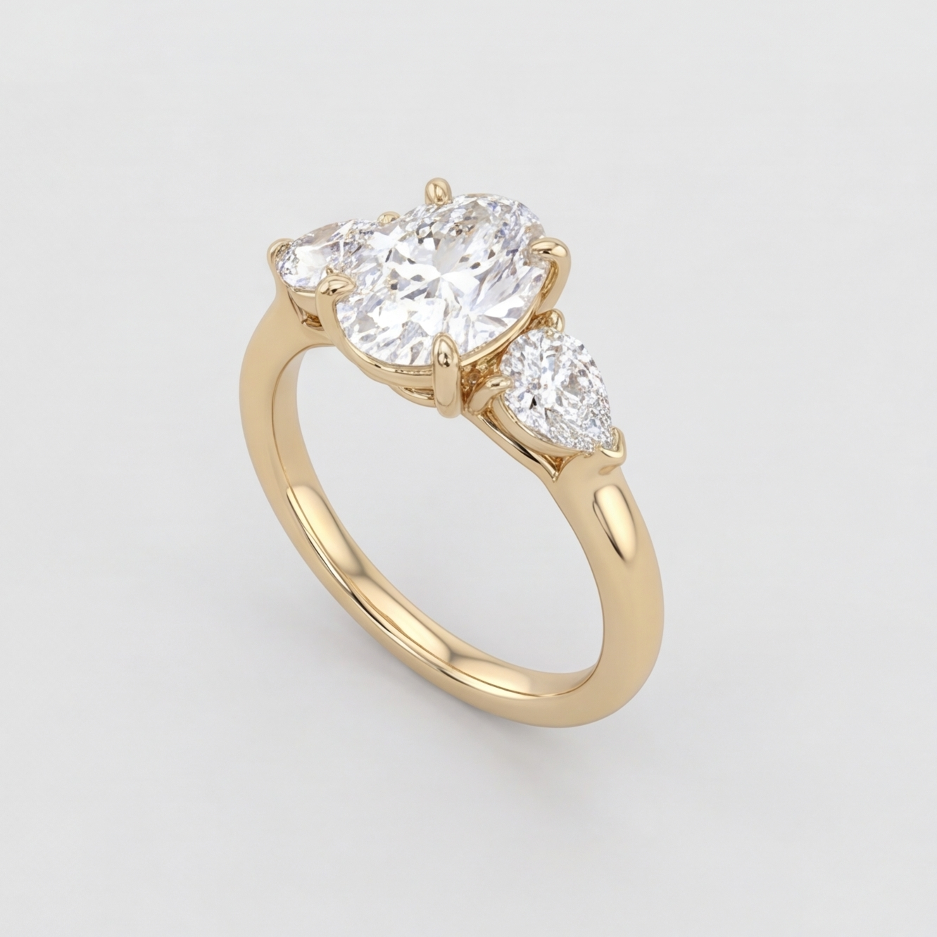 1.5 Ct. Lab-Grown Diamond Three Stone Oval Cut Ring (VS-EF)