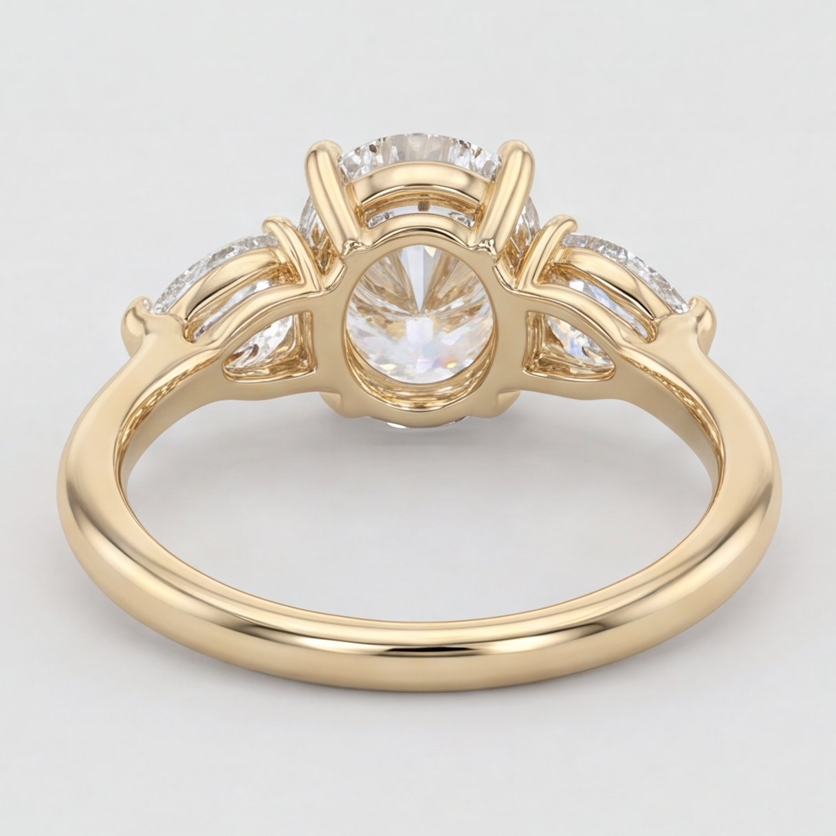 1.5 Ct. Lab-Grown Diamond Three Stone Oval Cut Ring (VS-EF)