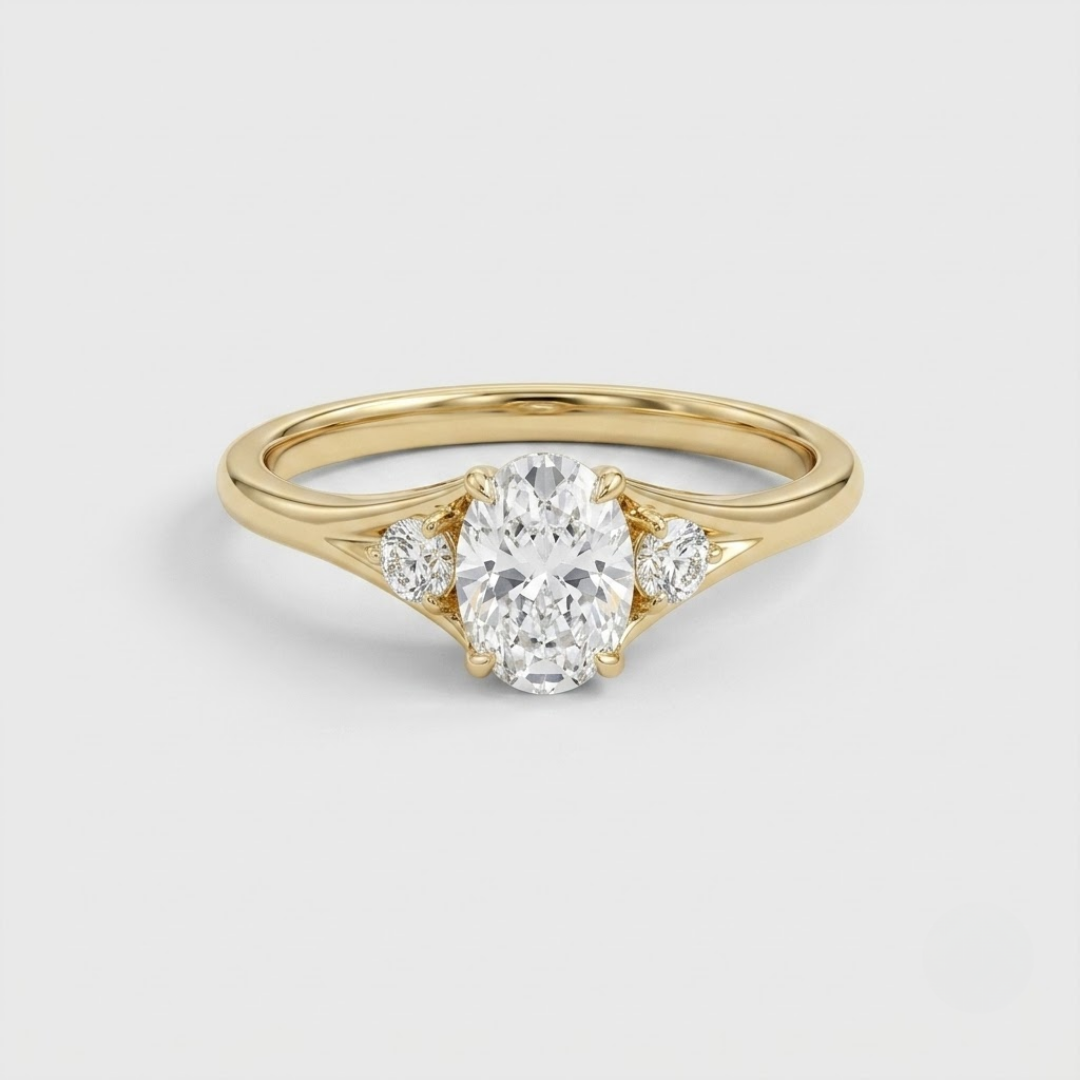 1.2 Ct. Lab-Grown Diamond Three Stone Diamond Oval Cut Ring (VS-EF)