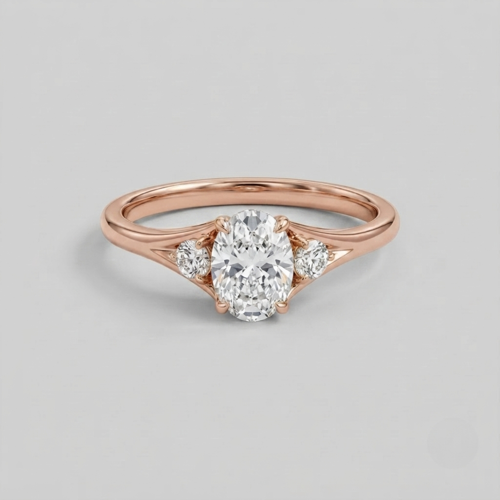 1.2 Ct. Lab-Grown Diamond Three Stone Diamond Oval Cut Ring (VS-EF)