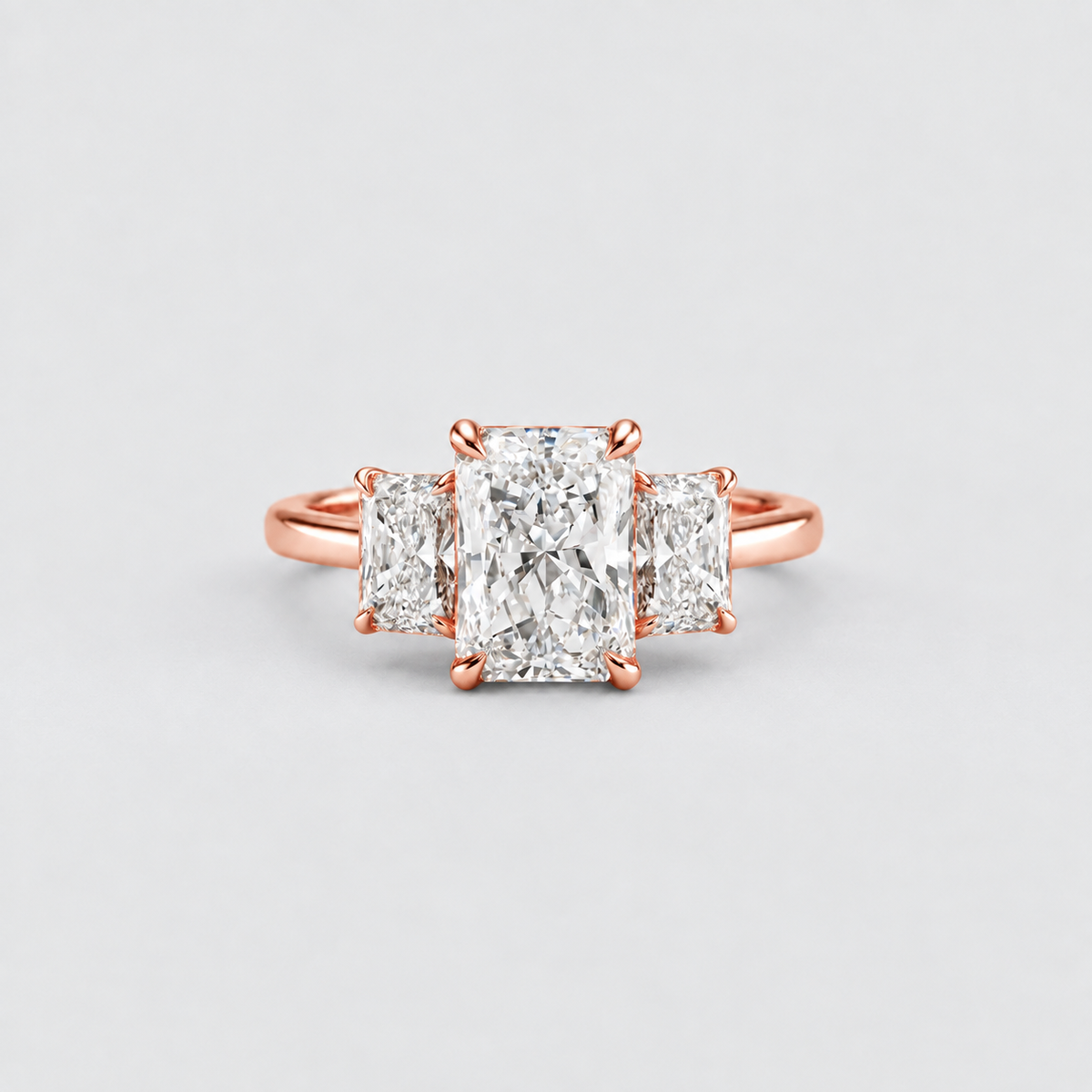 6 Ct. Lab-Grown Diamond Radiant Cut Three Stone Ring (VS-EF)