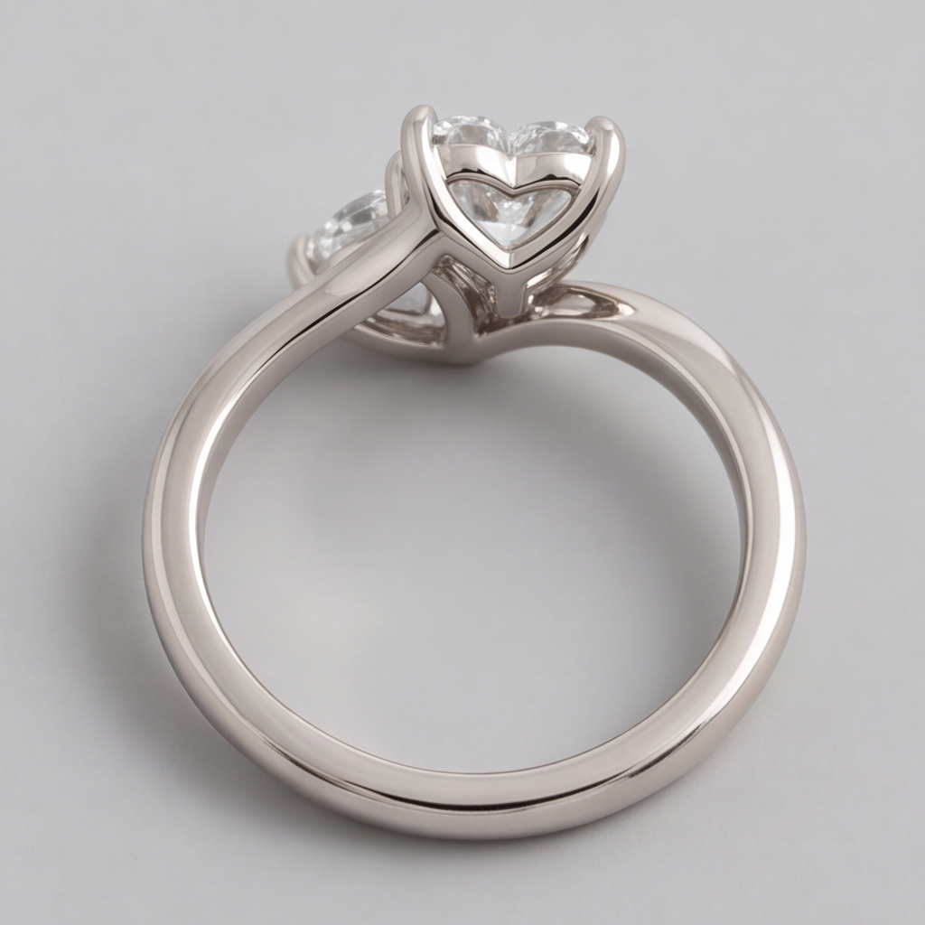 2 Ct. Lab Grown Diamond Toi-Et-Moi Ring (VS-EF) Heart Cut