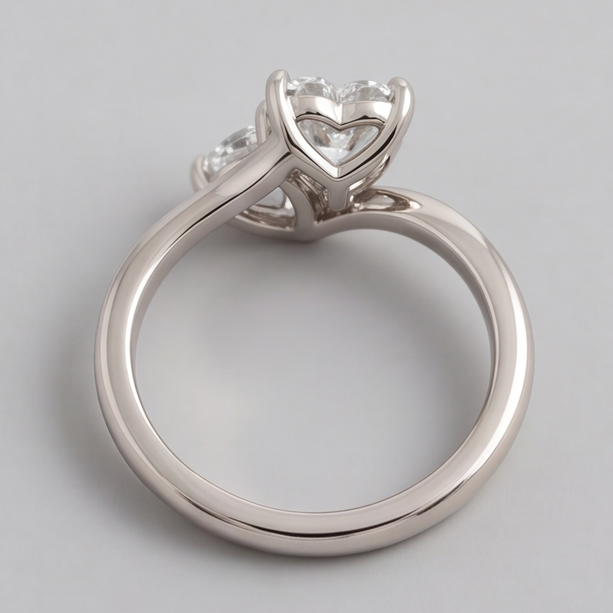 2 Ct. Lab Grown Diamond Toi-Et-Moi Ring (VS-EF) Heart Cut