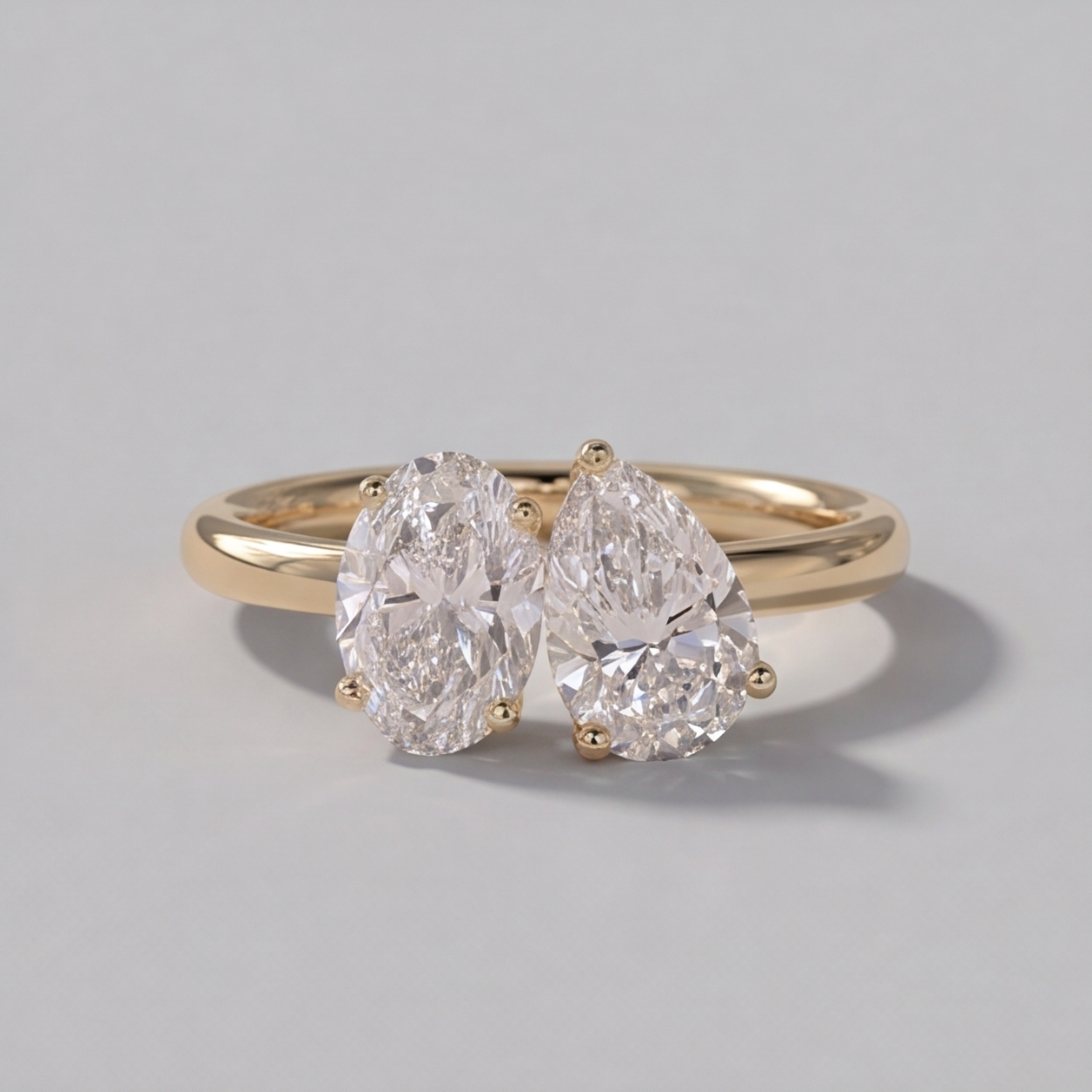 4 Ct. Lab-Grown Diamond Toi et Moi Oval & Pear Cut Ring (VS-EF)