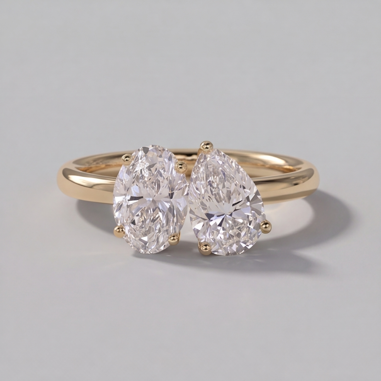 4 Ct. Lab-Grown Diamond Toi et Moi Oval & Pear Cut Ring (VS-EF)
