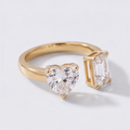 1 Ct. Lab-Grown Diamond Toi et Moi Heart & Emerald Cut Ring (VS-EF)