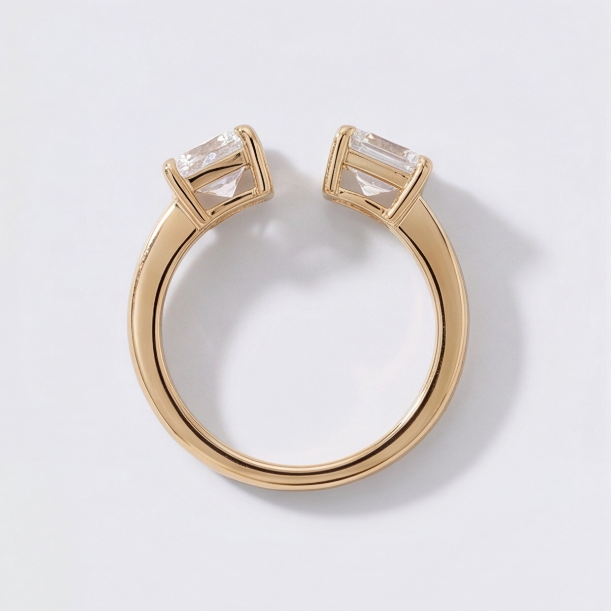 1 Ct. Lab-Grown Diamond Toi et Moi Heart & Emerald Cut Ring (VS-EF)