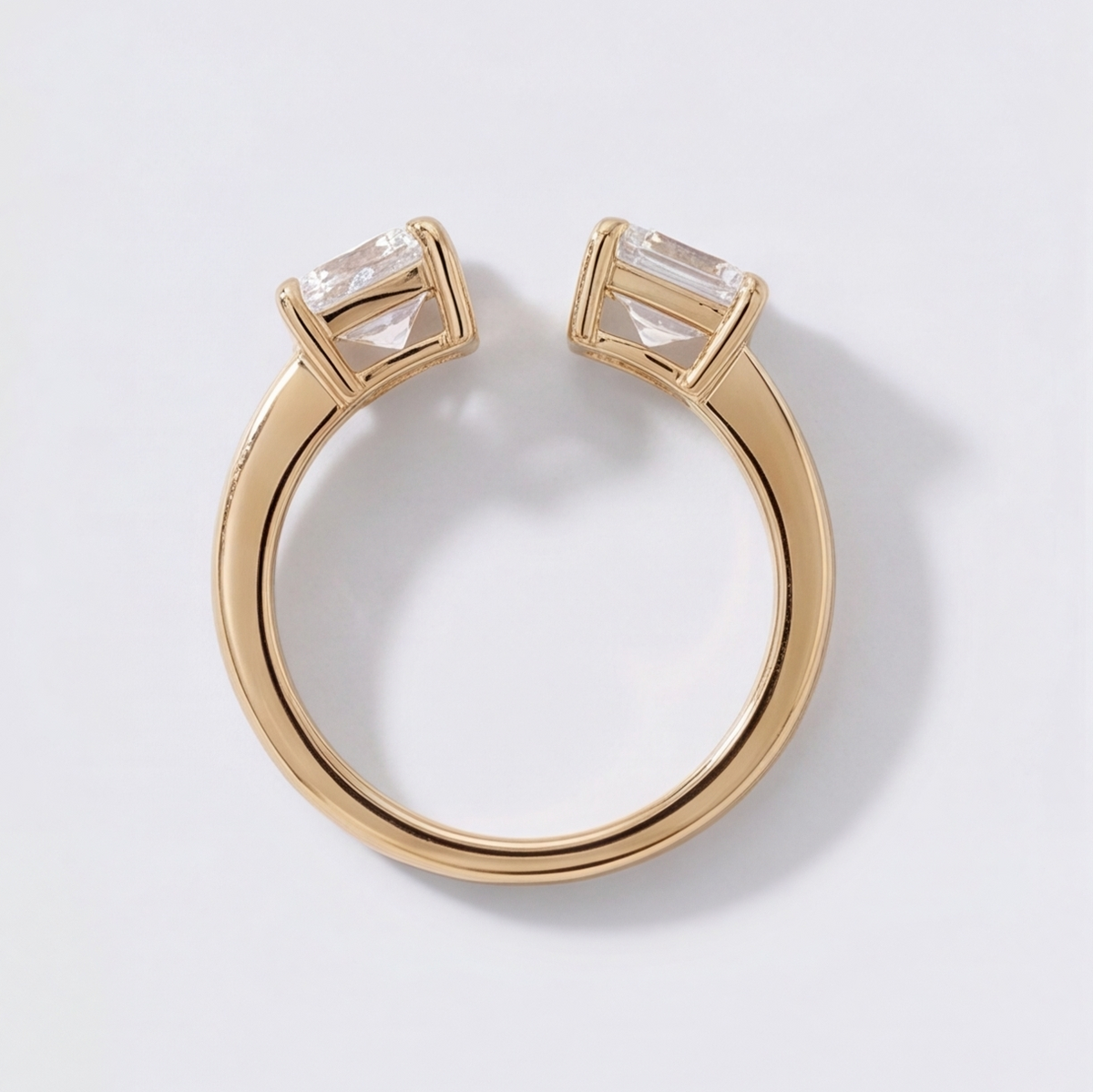 1 Ct. Lab-Grown Diamond Toi et Moi Heart & Emerald Cut Ring (VS-EF)