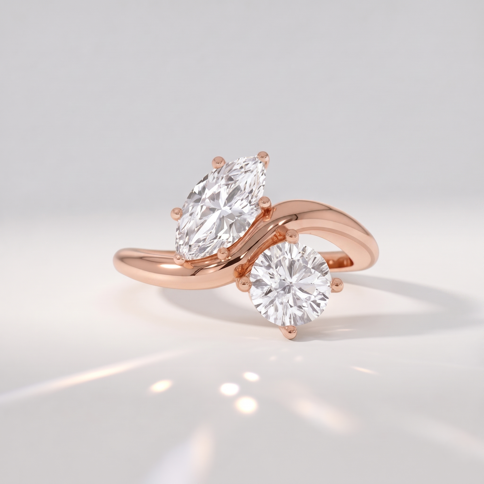 3.5 Ct. Lab-Grown Diamond Toi et Moi Marquise & Round Cut Ring (VS-EF)