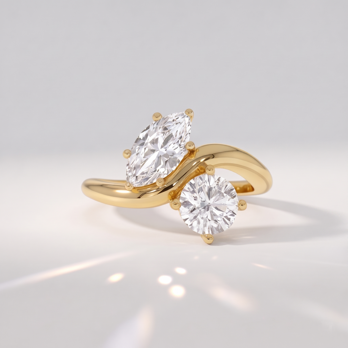 3.5 Ct. Lab-Grown Diamond Toi et Moi Marquise & Round Cut Ring (VS-EF)