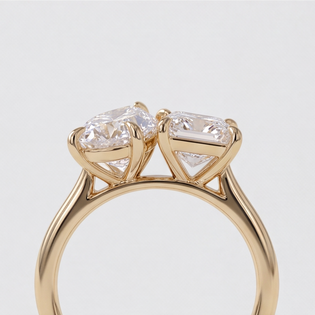 3 Ct. Lab-Grown Diamond Toi et Moi Princess & Pear Cut Ring (VS-EF)