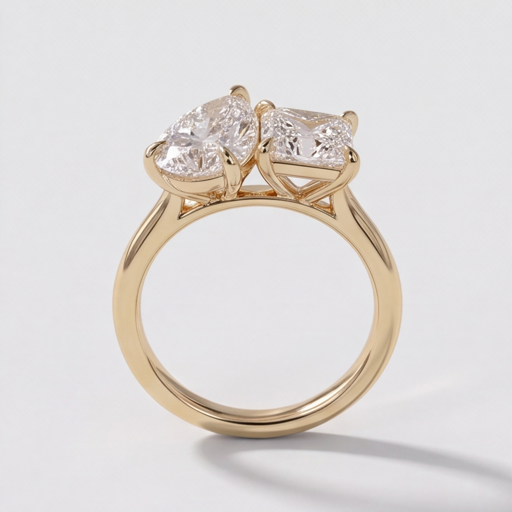 3 Ct. Lab-Grown Diamond Toi et Moi Princess & Pear Cut Ring (VS-EF)