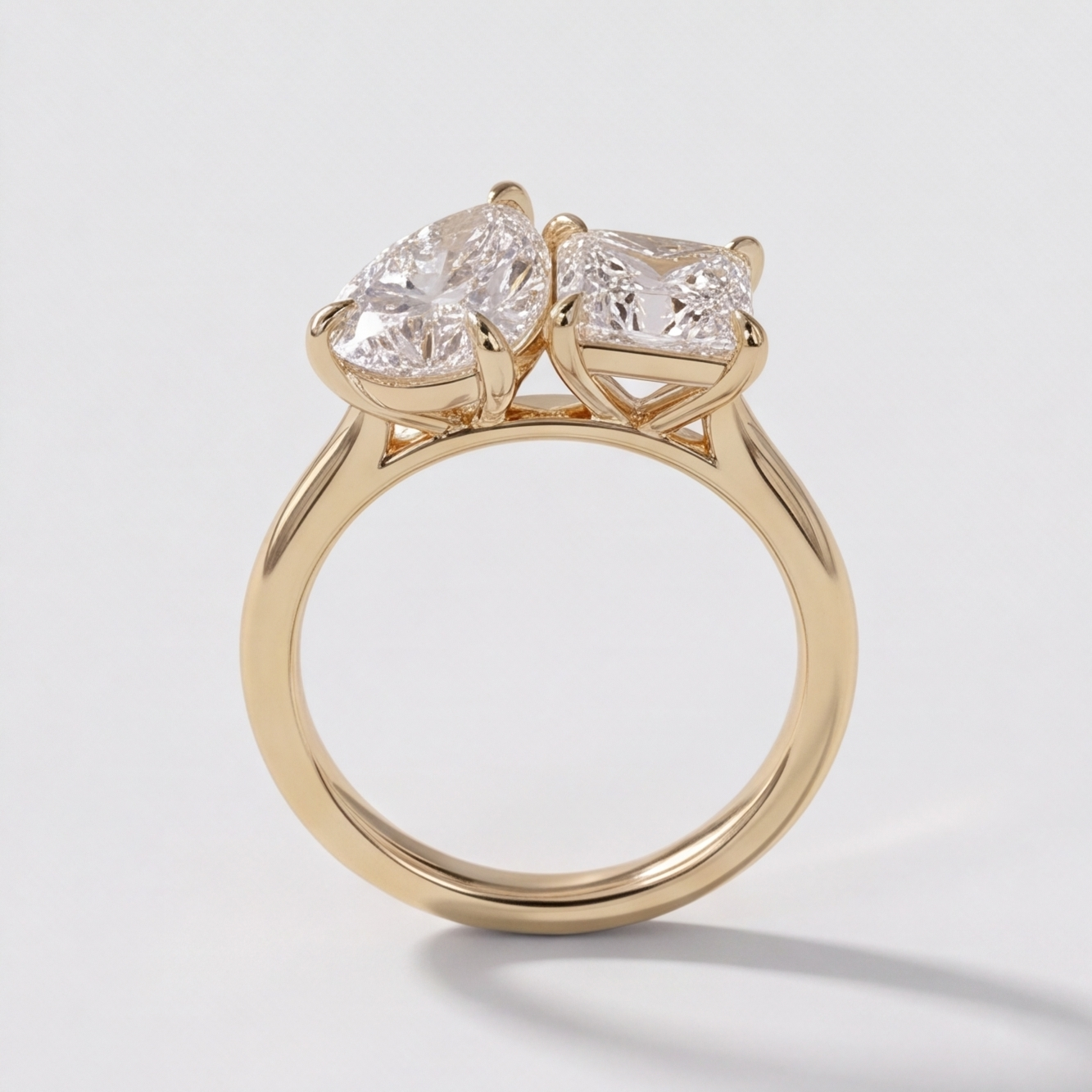3 Ct. Lab-Grown Diamond Toi et Moi Princess & Pear Cut Ring (VS-EF)