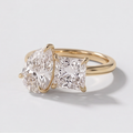 3 Ct. Lab-Grown Diamond Toi et Moi Princess & Pear Cut Ring (VS-EF)