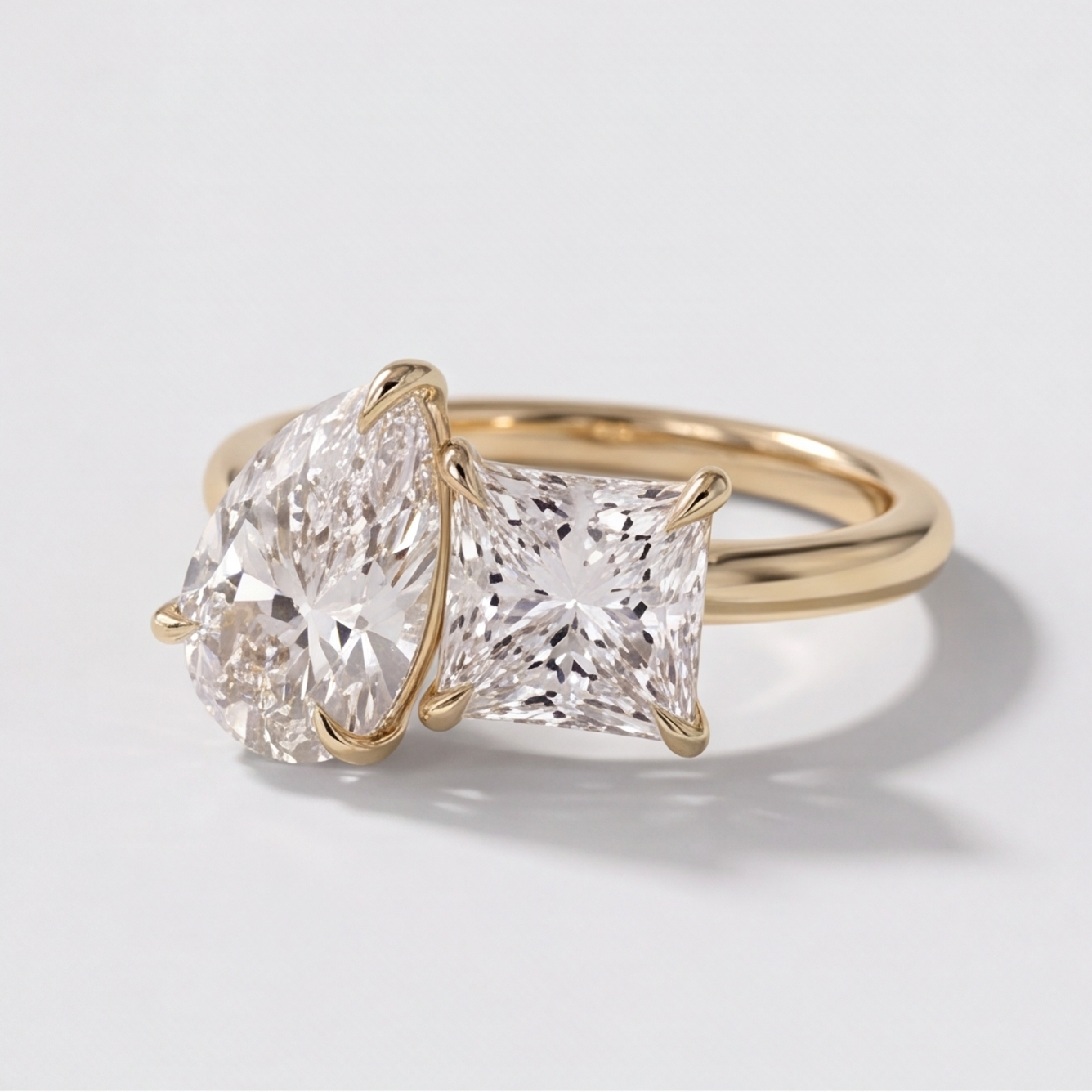 3 Ct. Lab-Grown Diamond Toi et Moi Princess & Pear Cut Ring (VS-EF)