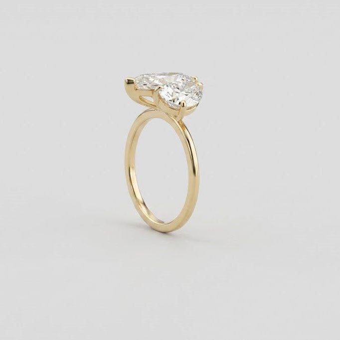 2 Ct. Lab-Grown Diamond Pear & Marquise Cut Toi et Moi Ring (VS-EF)