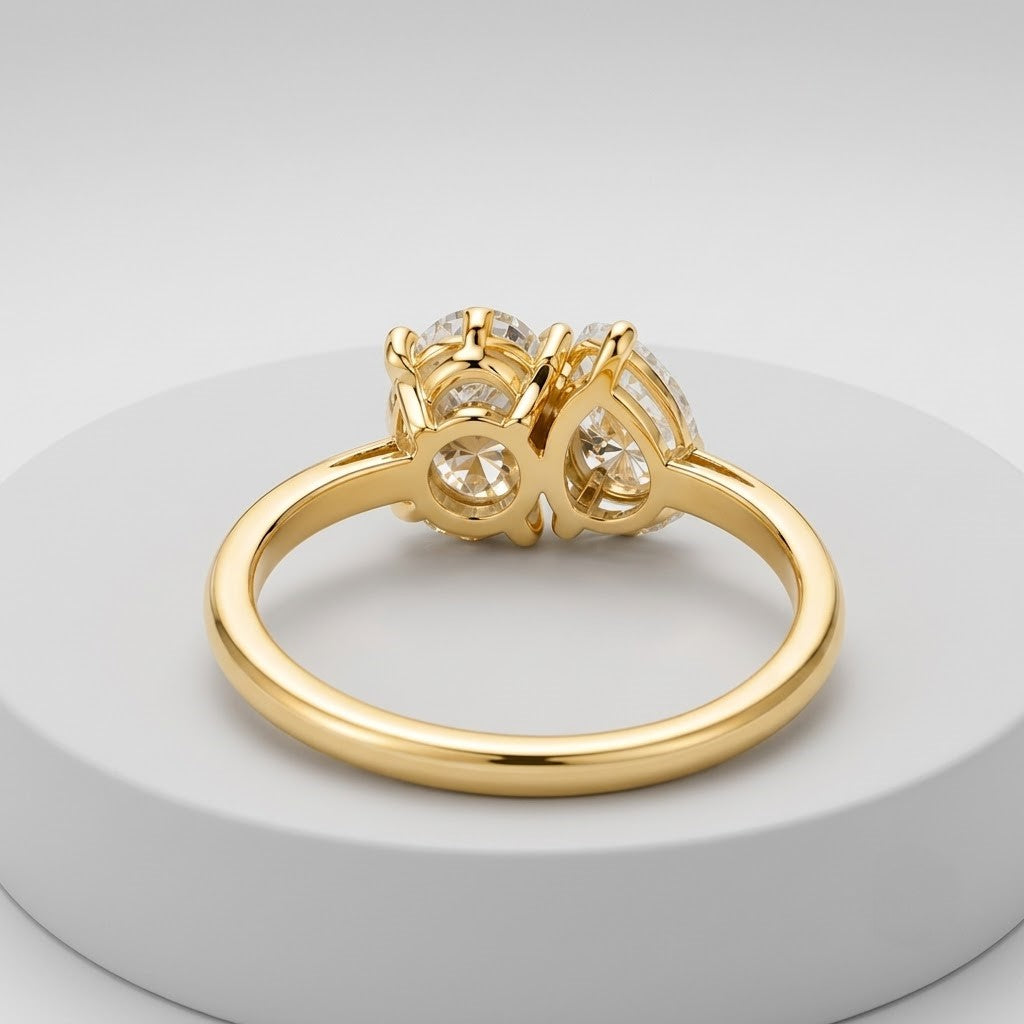 3 Ct. Lab-Grown Diamond Toi et Moi Pear & Oval Cut Ring (VS-EF)