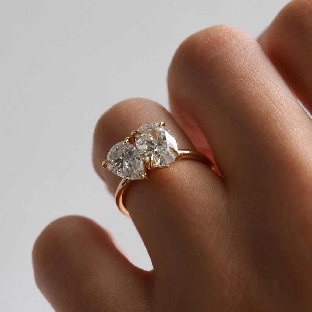 3 Ct. Lab-Grown Diamond Toi et Moi Pear & Oval Cut Ring (VS-EF)