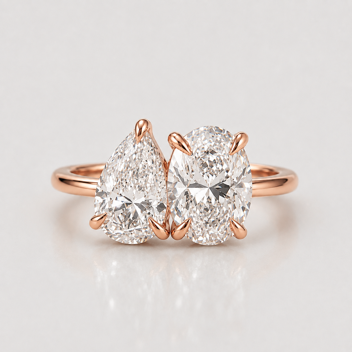 3 Ct. Lab-Grown Diamond Toi et Moi Pear & Oval Cut Ring (VS-EF)