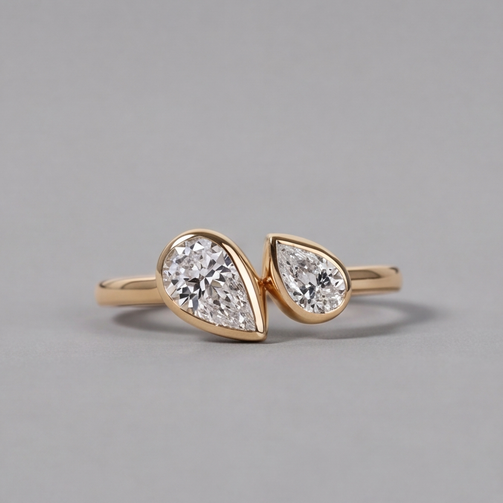 1.5 Ct. Lab-Grown Diamond Toi et Moi Pear & Pear Cut Ring (VS-EF)