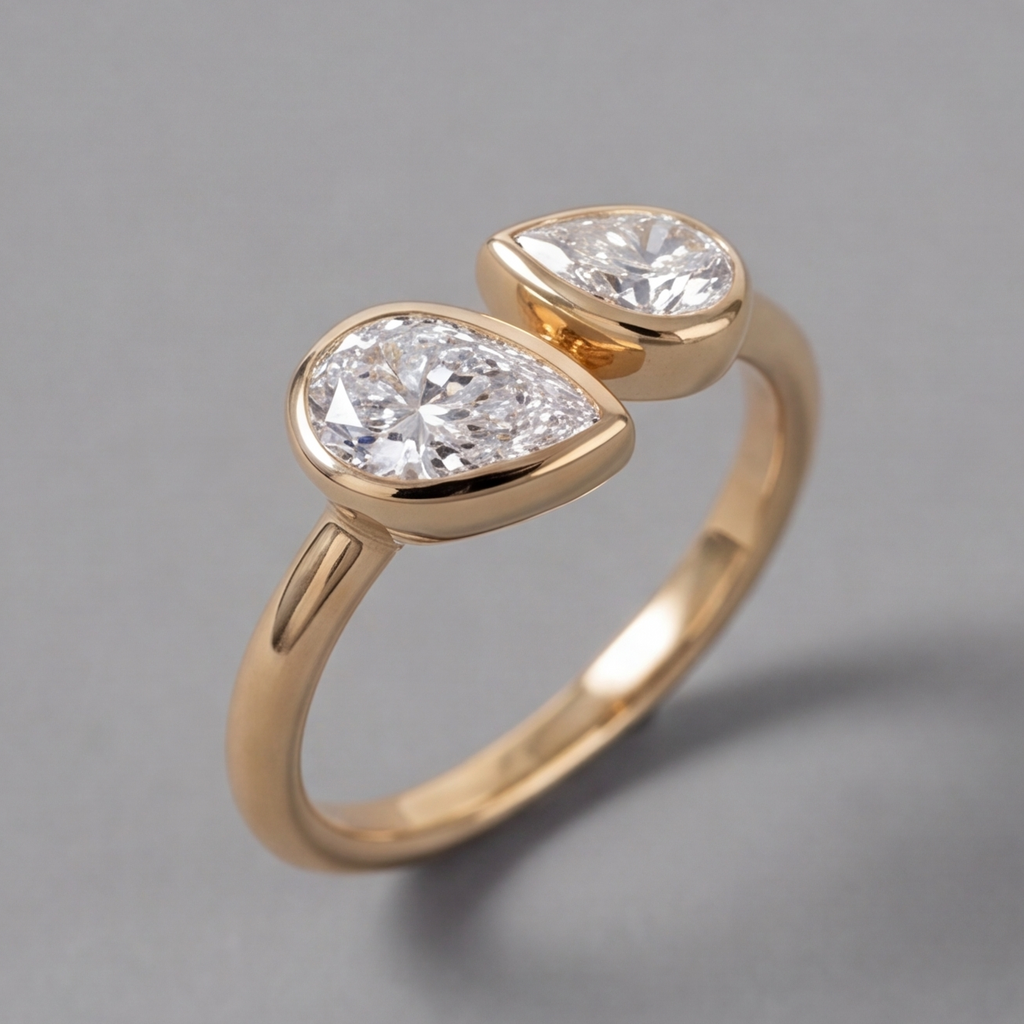 1.5 Ct. Lab-Grown Diamond Toi et Moi Pear & Pear Cut Ring (VS-EF)