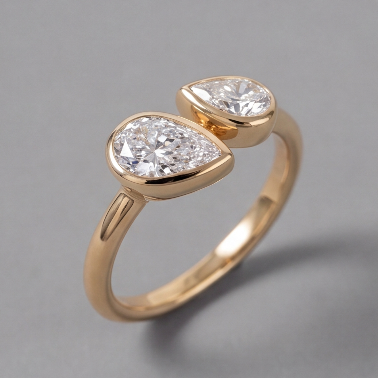 1.5 Ct. Lab-Grown Diamond Toi et Moi Pear & Pear Cut Ring (VS-EF)
