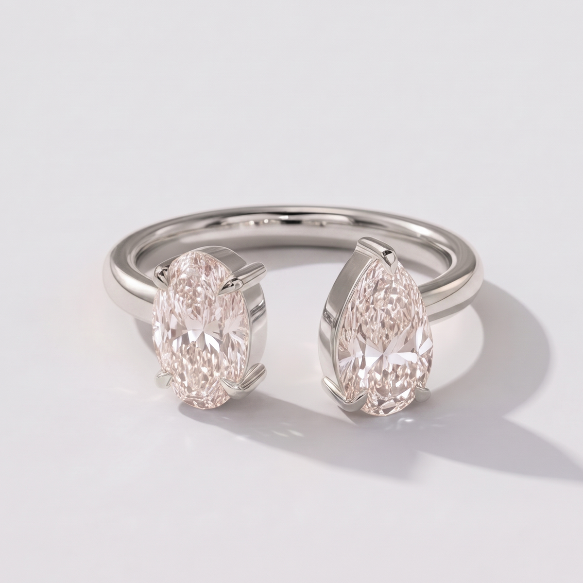 3 Ct. Lab-Grown Diamond Toi et Moi Pear & Oval Cut Ring (VS-EF)